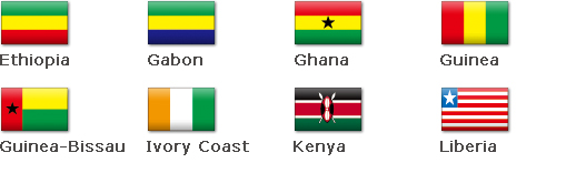 Ethiopia Gabon Ghana Guinea Guinea-Bissau IvoryCoast Kenya Liberia