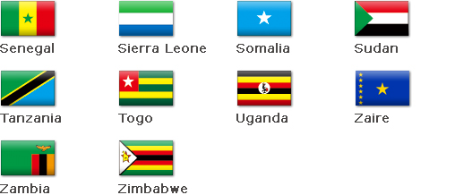 Senegal　SierraLeone　Somalia　Sudan　Tanzania　Togo　Uganda　Zaire　Zambia　Zimbabwe