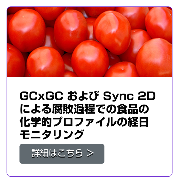 GCxGC および Sync 2D による腐敗過程での食品の化学的プロファイルの経日モニタリング