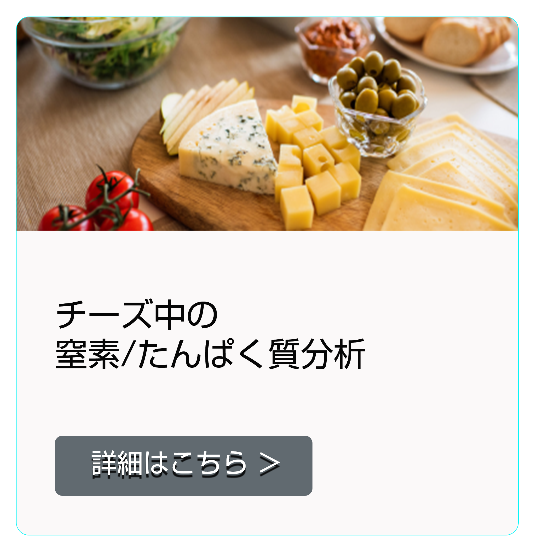 チーズ中の窒素/たんぱく質分析